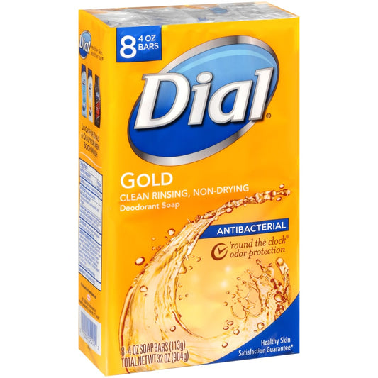 Dial Antibacterial Deodorant Bar Soap, Gold, 4 Ounce Bars
