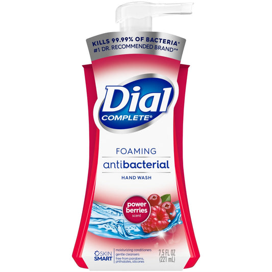 Dial Complete Antibacterial Foaming Hand Wash, Power Berries, 7.5 Oz Pump Bottle