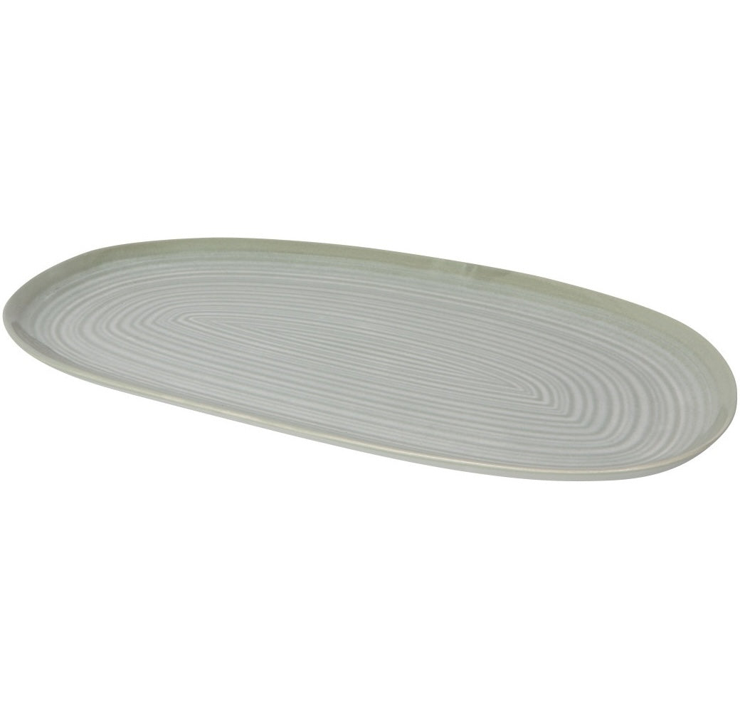 Set of 4 Oval Platter 15" Aquarius Sage