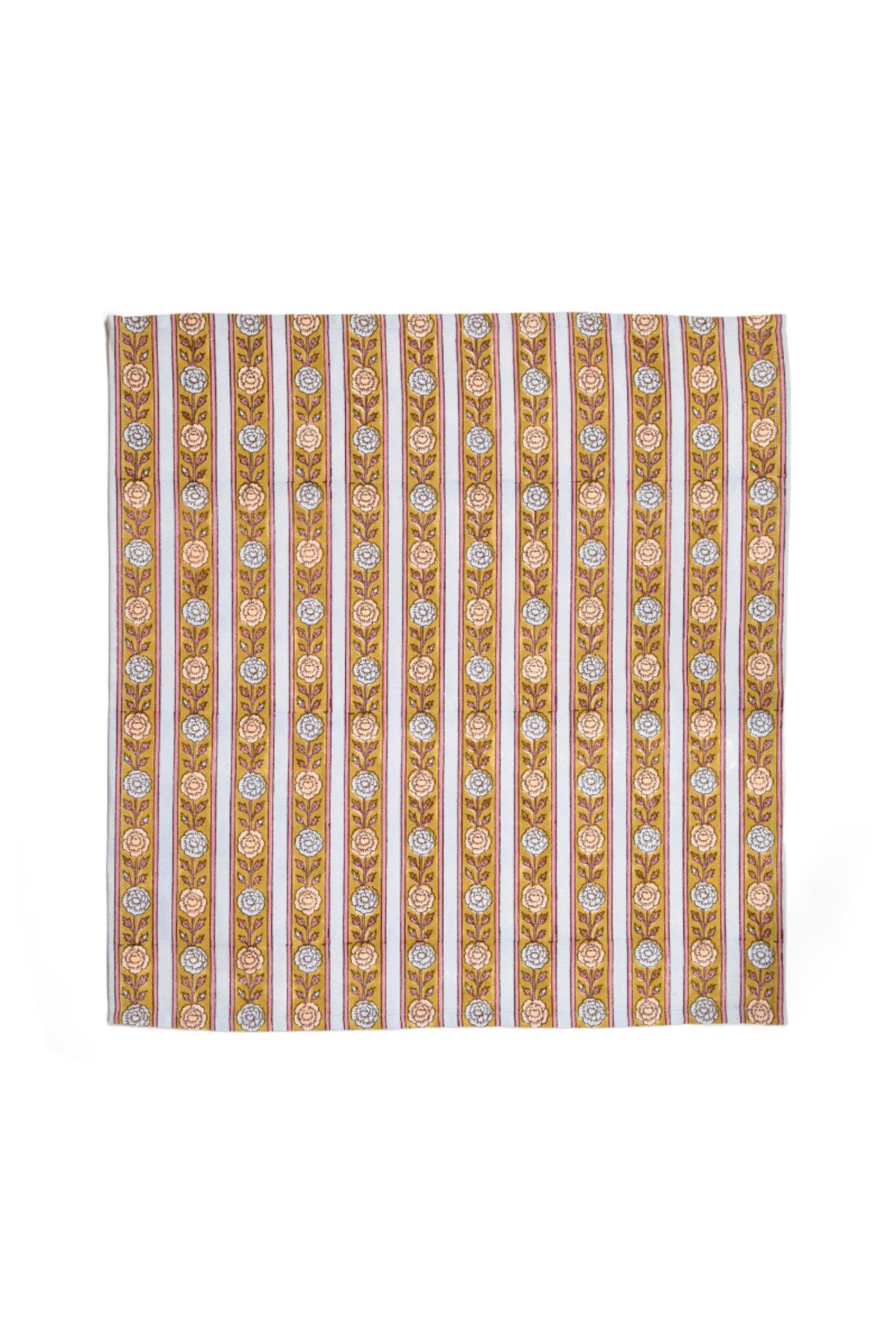 Vintage Floral Stripe Napkins, Set of 4