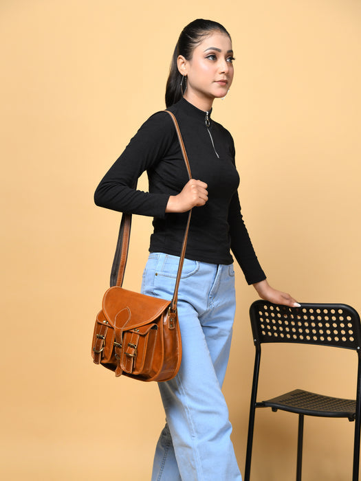 2-Pocket Leather Sling For Women - Osadia Concept Store