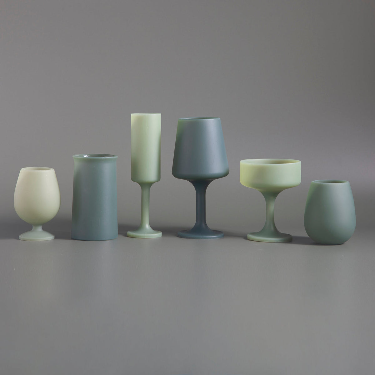sage + olive | stemm | silicone unbreakable wine glasses