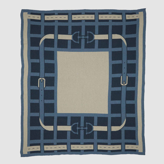 Equestrian Lattice - Cotton Sustainable Knit Throw Blanket