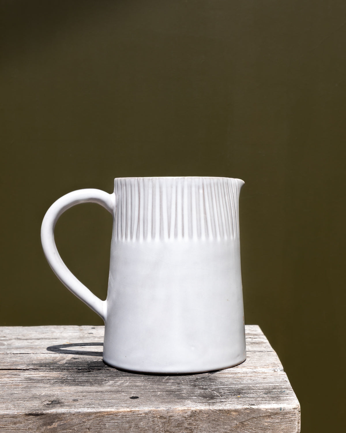 Milk White Lines Pitcher