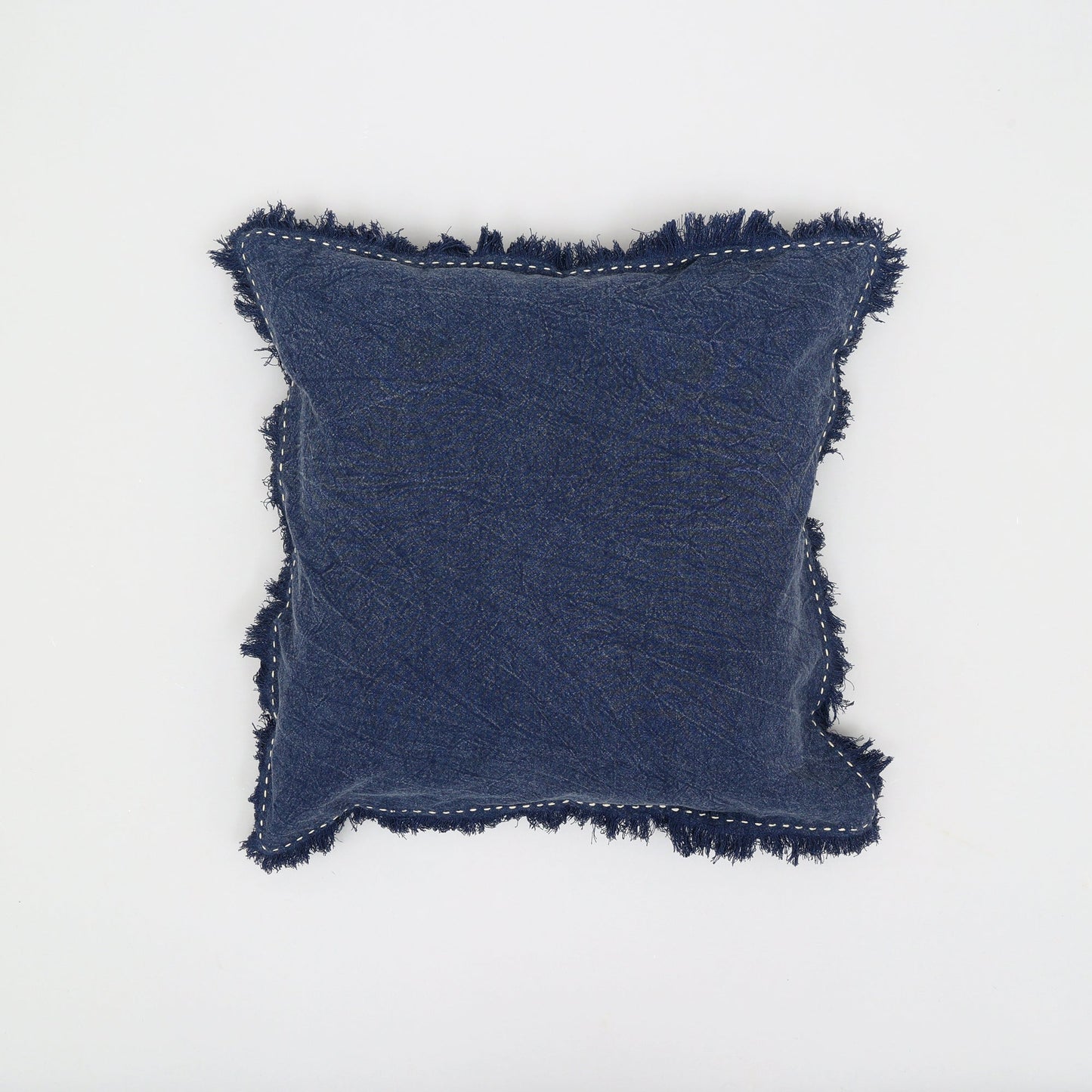 Stonewashed Linen Pillow with Hand Worked Edges