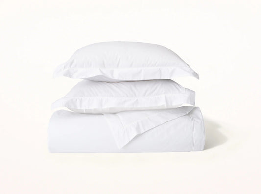 Classic Percale Embroidered Duvet Cover