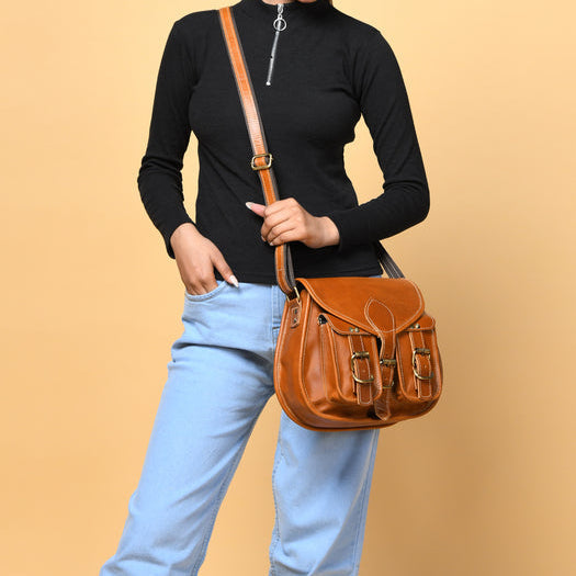 2-Pocket Leather Sling For Women - Osadia Concept Store