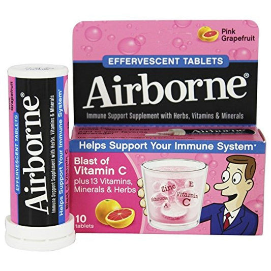 Airborne Immune Support Supplement, Original, Effervescent Tablets, Pink Grapefruit
