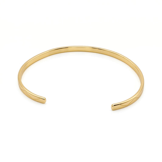 Brass Cuff Bracelet | Rubi Engraved Bracelet for Women