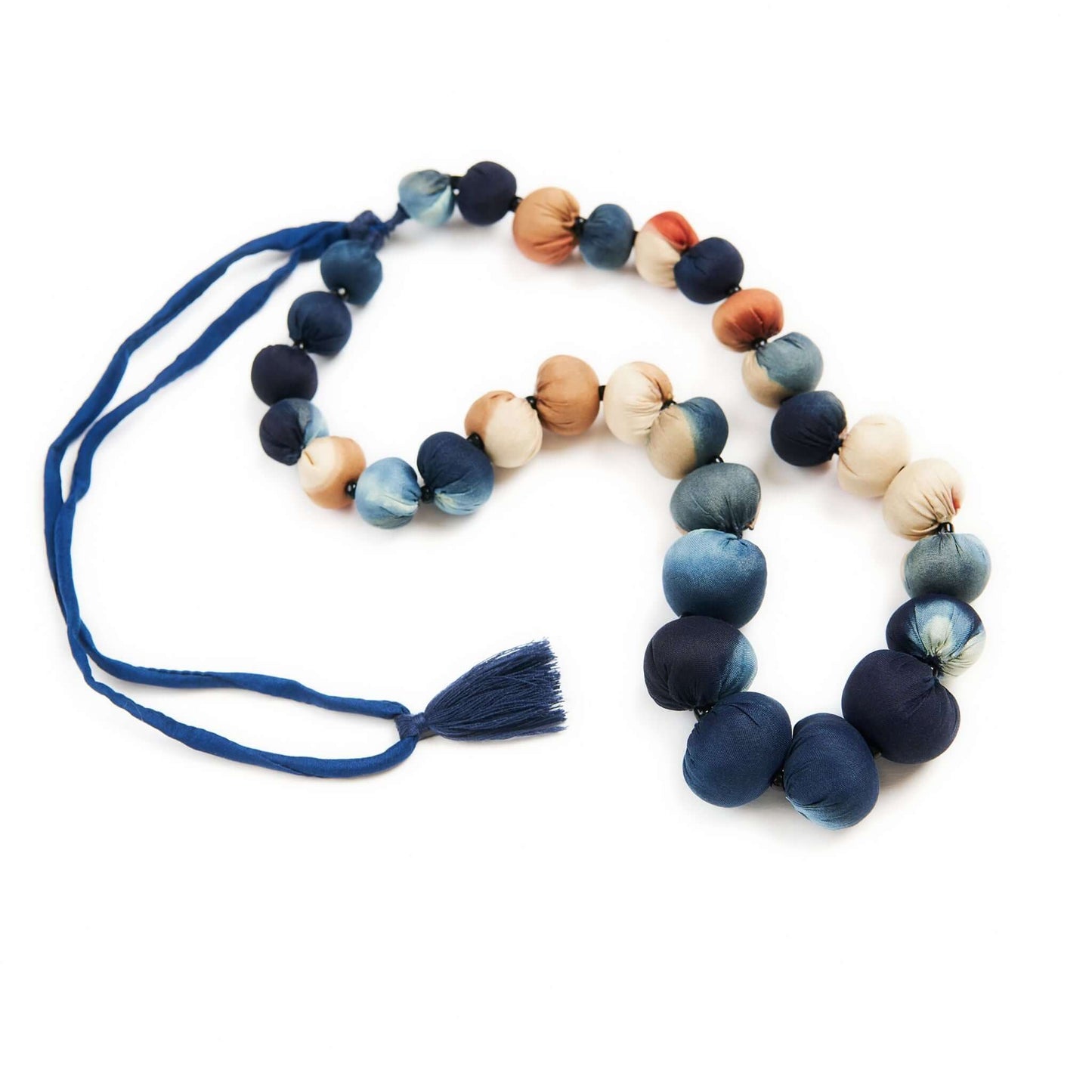 Mihika Red Silk Beaded Necklace Modern Artisanal