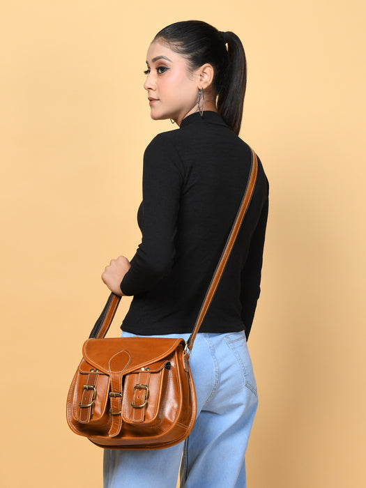 2-Pocket Leather Sling For Women - Osadia Concept Store