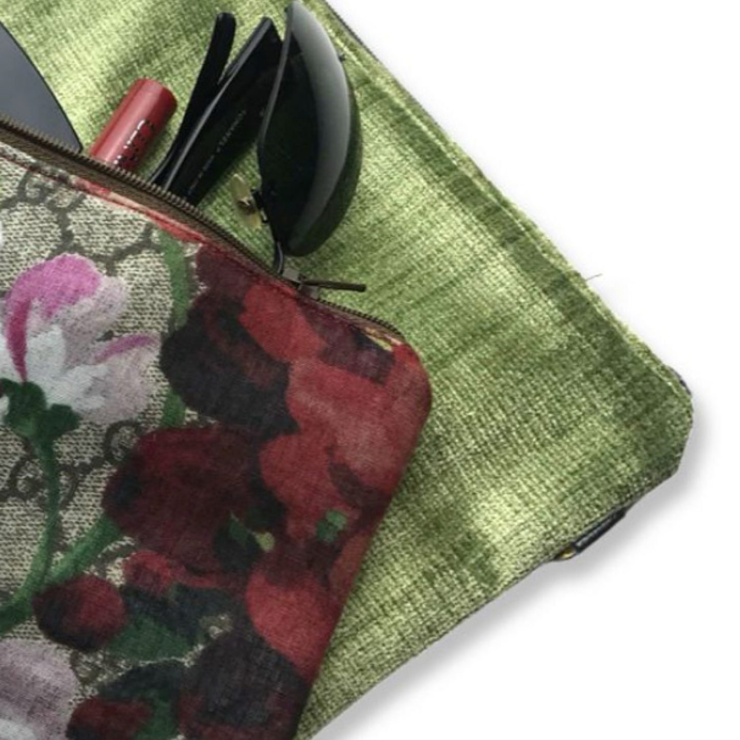 GG Logo Blooms Pink Vintage Silk Scarf Coffee Run Keychain Bag