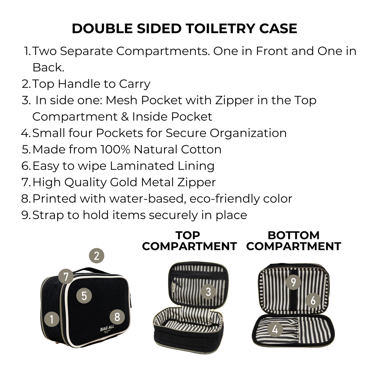 Double-Sided Makeup Case – Black