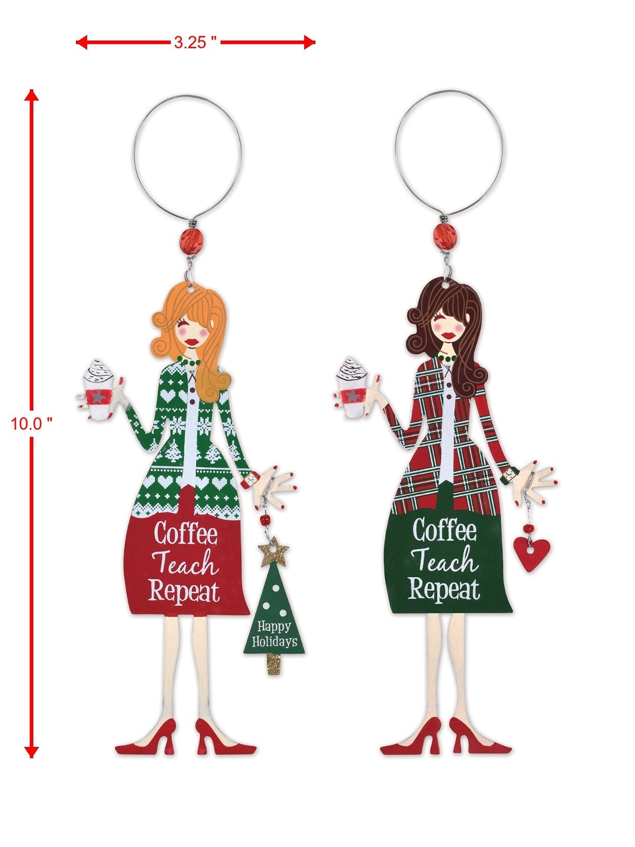 Caffeinated Educators: Teachers Ornaments - Set of 4