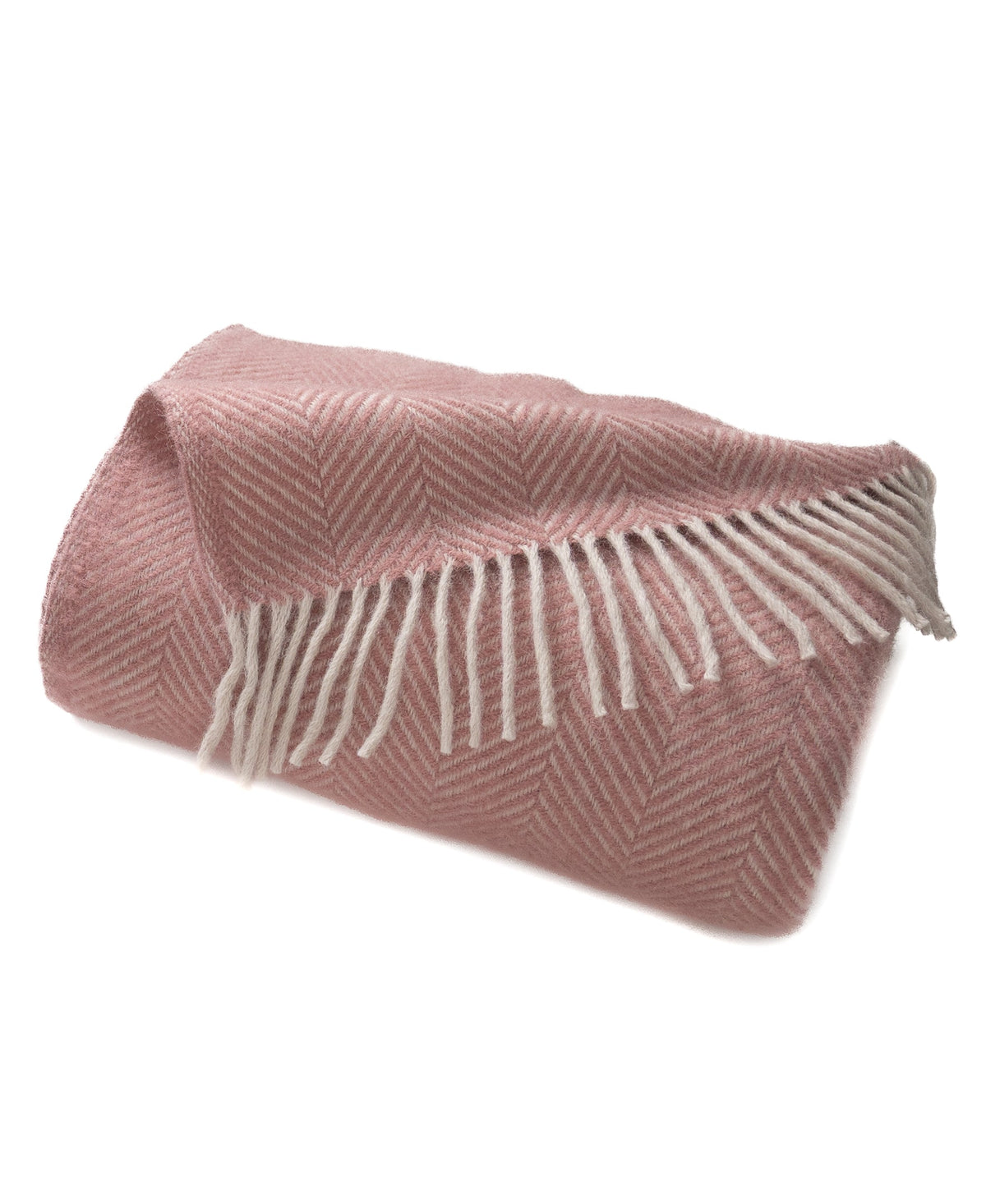 Highland Tweeds Herringbone Pure New Wool Throw ~ Beach Coral ~