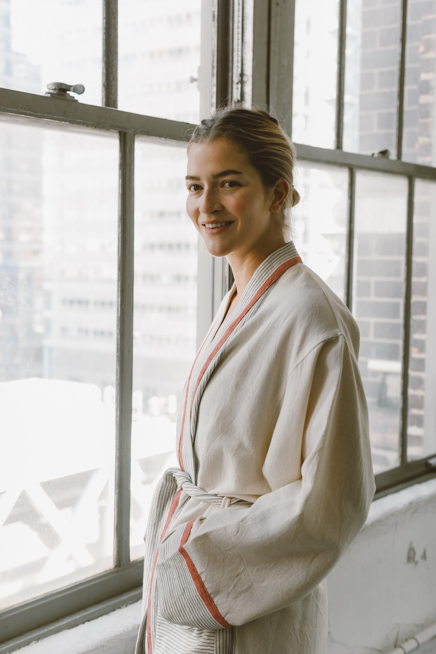 Ivory Cherry Tribeca Long Bathrobe