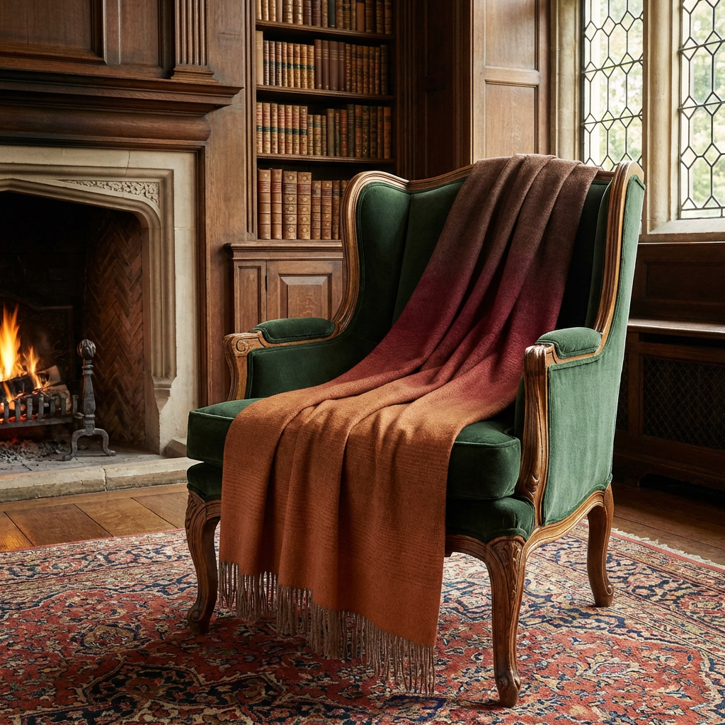 Whisper Ombre Merino Wool Throw – Ember | Prince of Scots