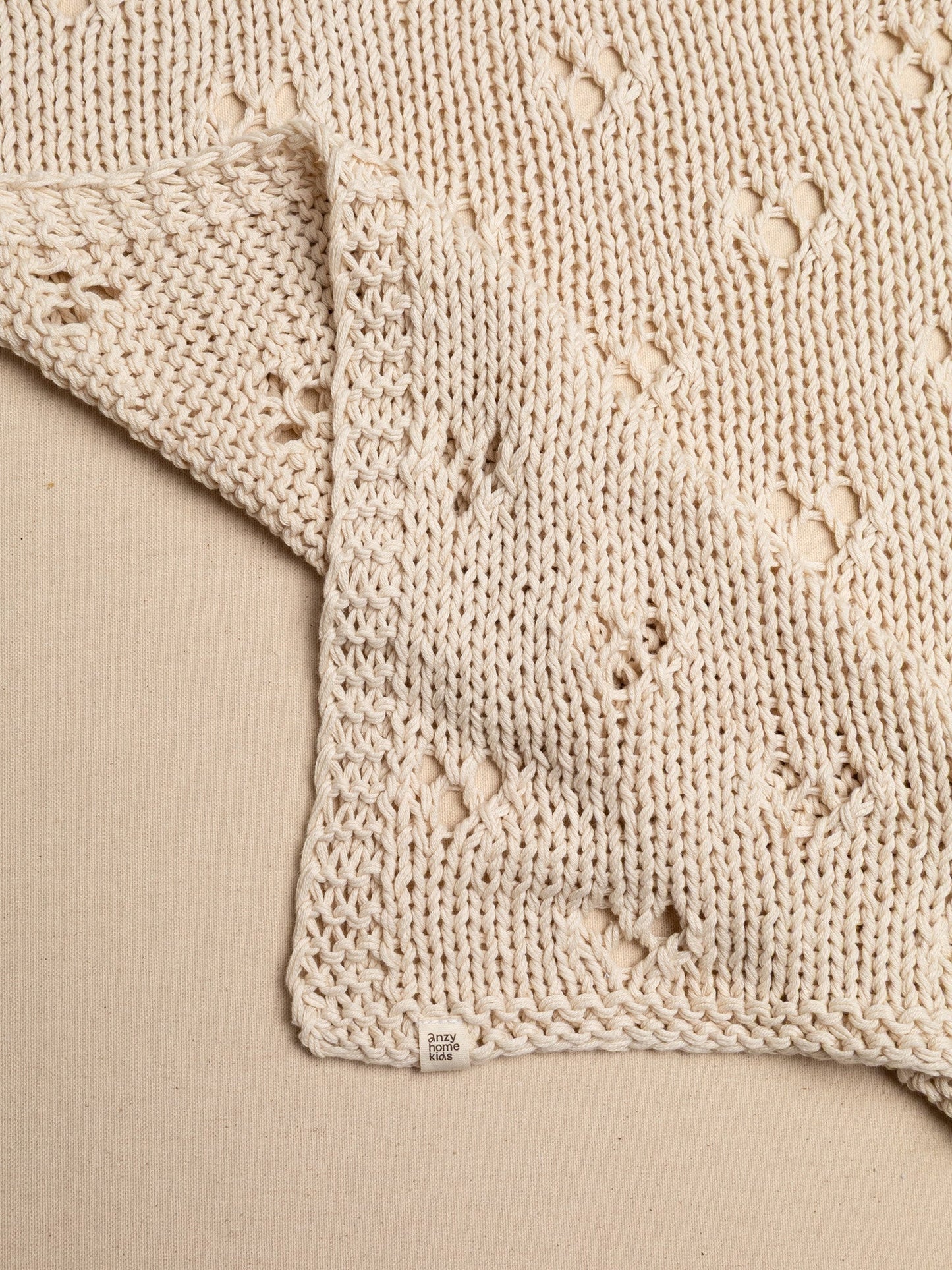 Baby Blanket Hand-Knitted Pointelle