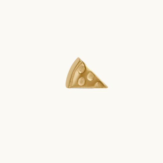 14K Yellow Gold Pizza Stud