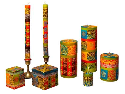 Desert Rose Painted Candles