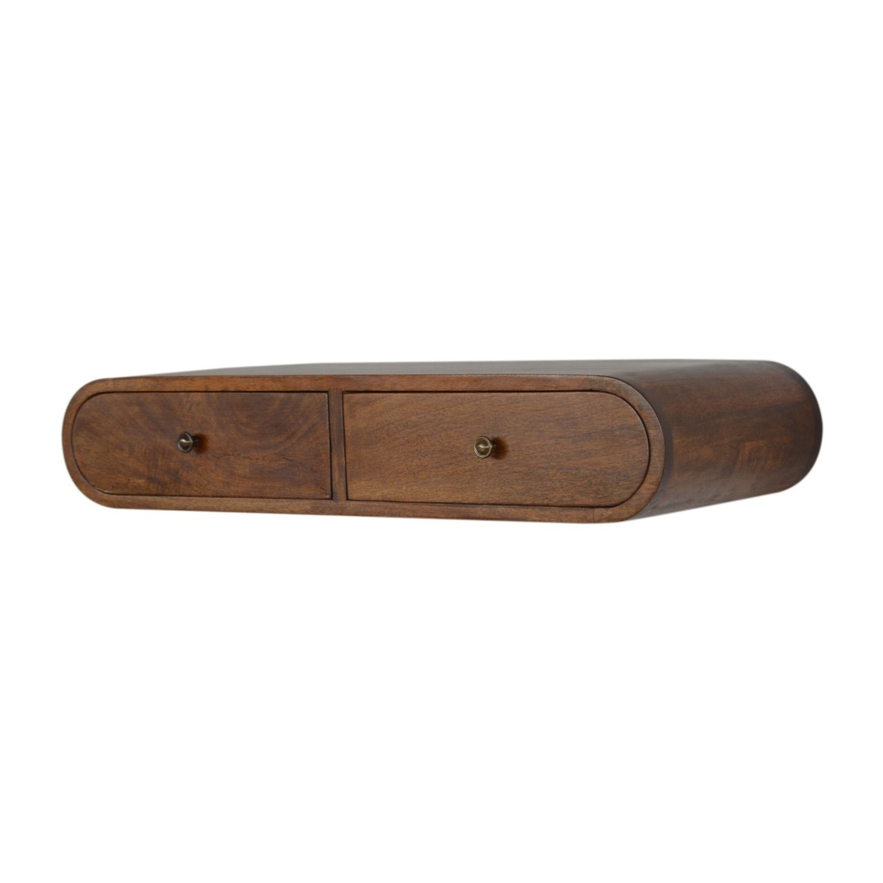 Solid Wood Floating London Console, 2-Drawers, Chestnut, Brown