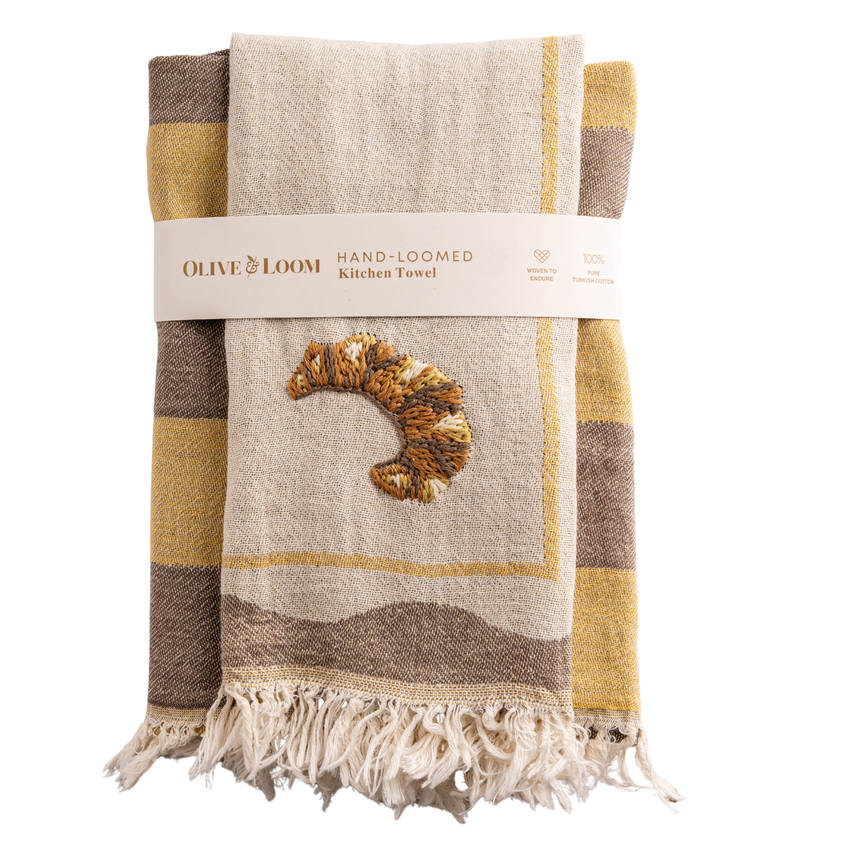 Croissant Hand-Stitched Kitchen Towel Set