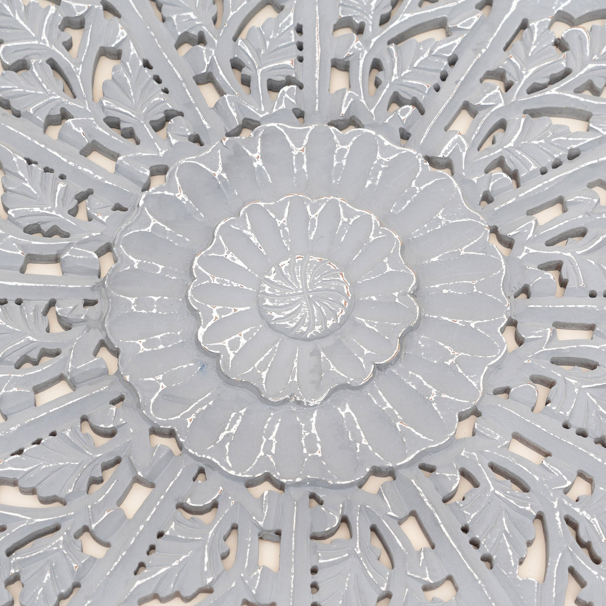 Mandala Wall Decor | Handcarved Wood Wall Art Panel, 48x48"