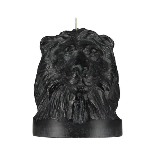 Jet Black Lion Head Candle