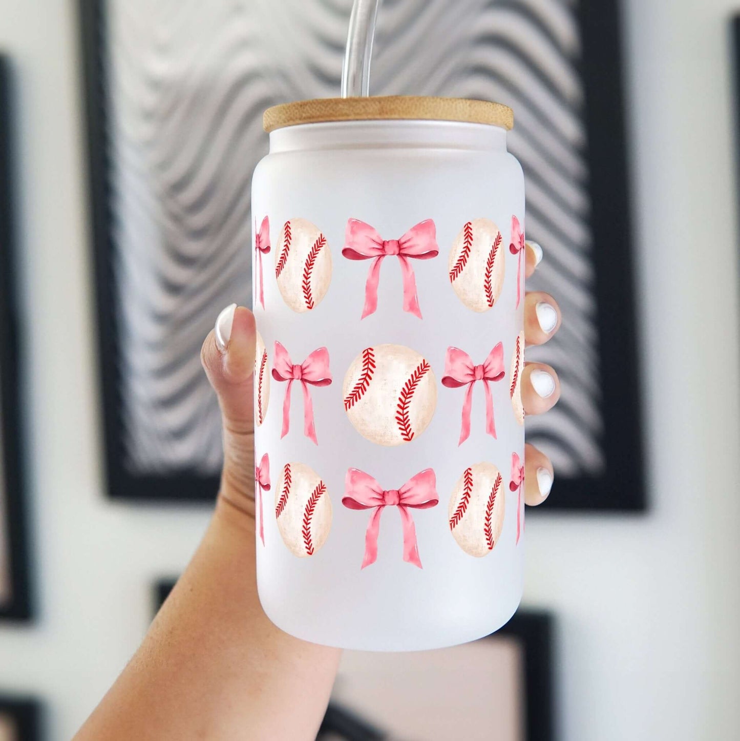 Coquette Baseball Cup With Lid and Straw
