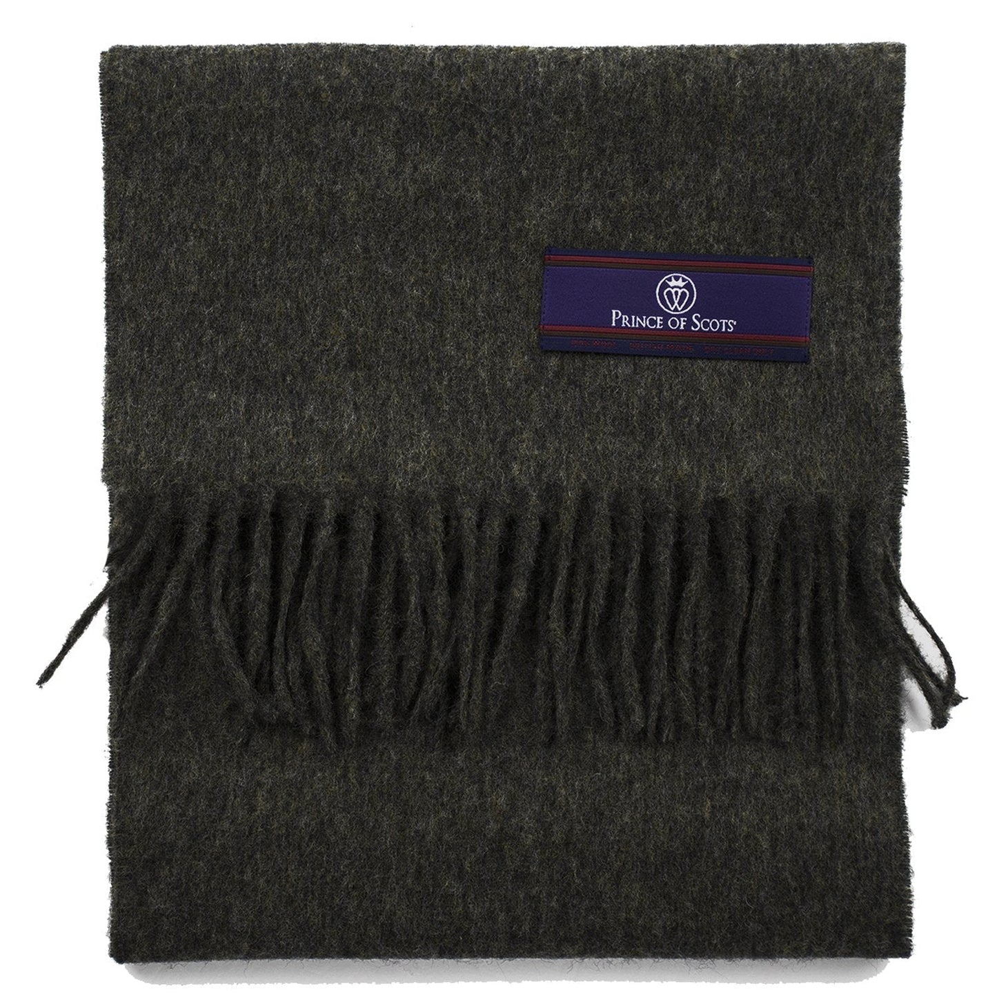 Prince of Scots Fringed Merino Wool Scarf (Grey)