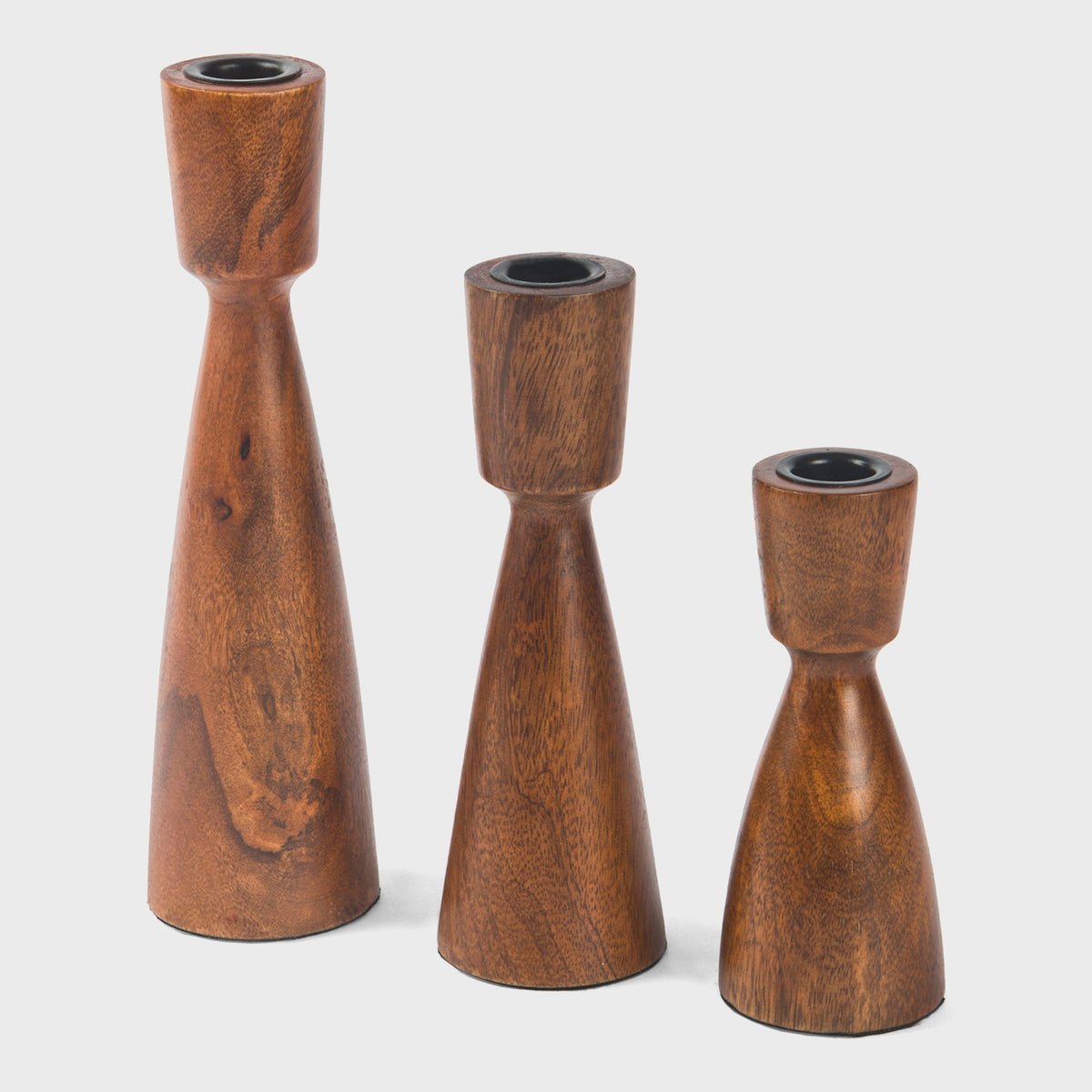 Hearth Mango Wood Taper Candlestick Holder
