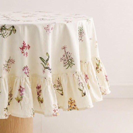 Botanical Orchid Round Tablecloth