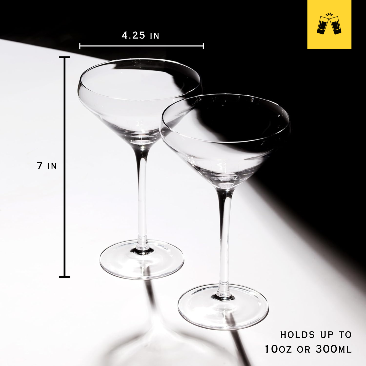 Hand Blown Martini Glass 10oz - (Set of 2, 4, or 6)