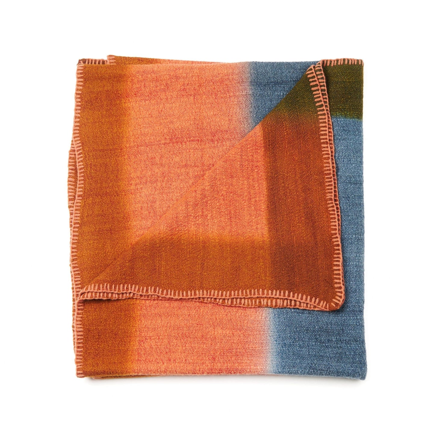 Still Garden  Handwoven Throw in Hand Spun Merino in Dusty Pink Green Hues