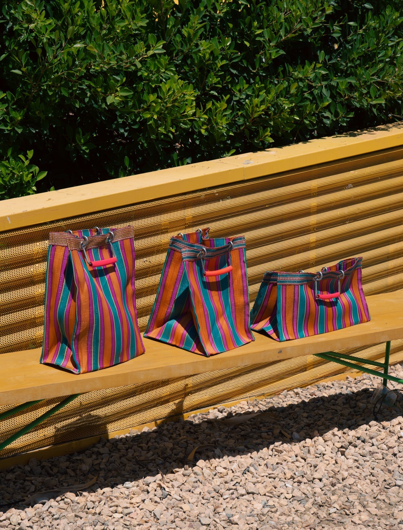 RECYCLED PLASTIC STRIPE BAG - Rectangle D15