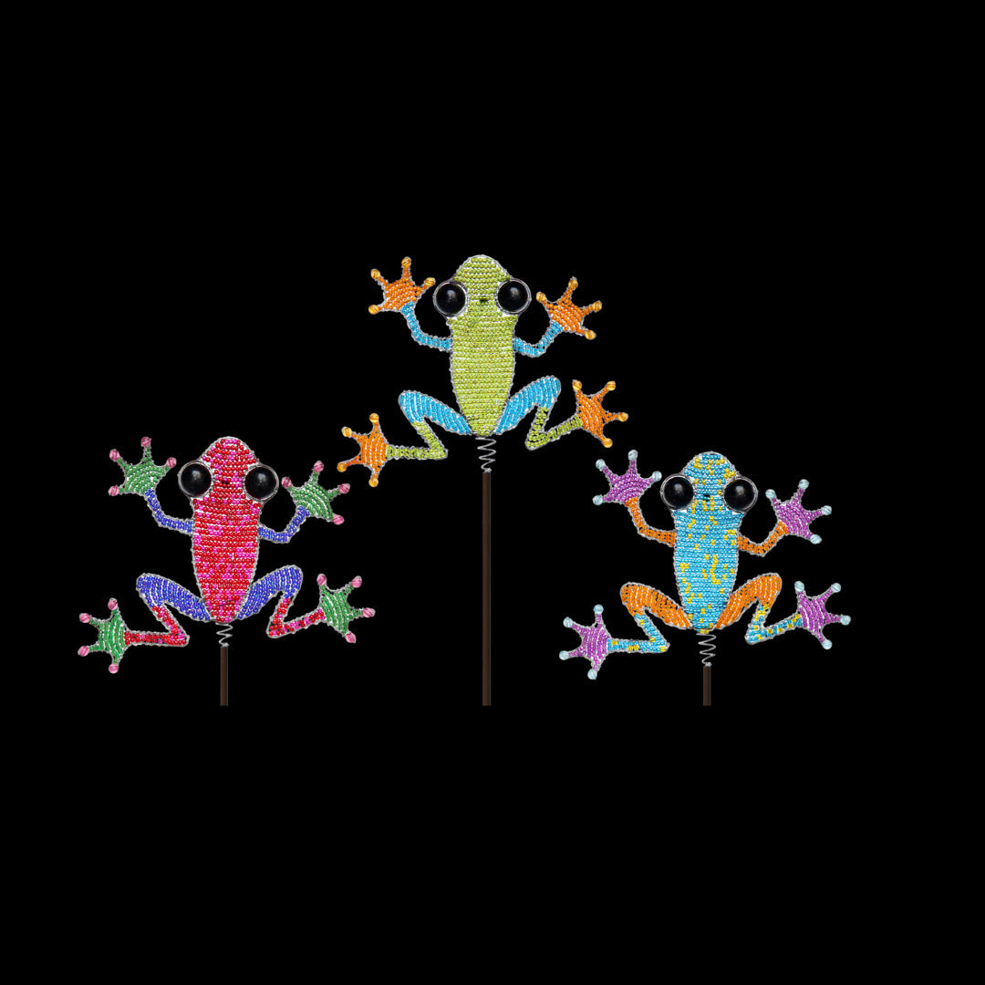 Frog Garden Stake, Asst (Set of 3)