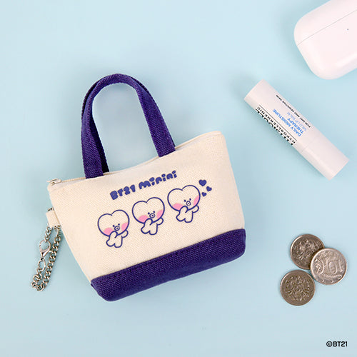 BTS  x BT21 Minini Canvas Bag And Pouch
