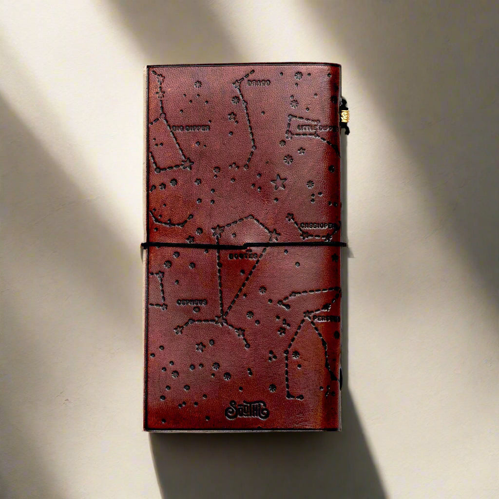 Debossed Refillable Leather Traveler's Notebook