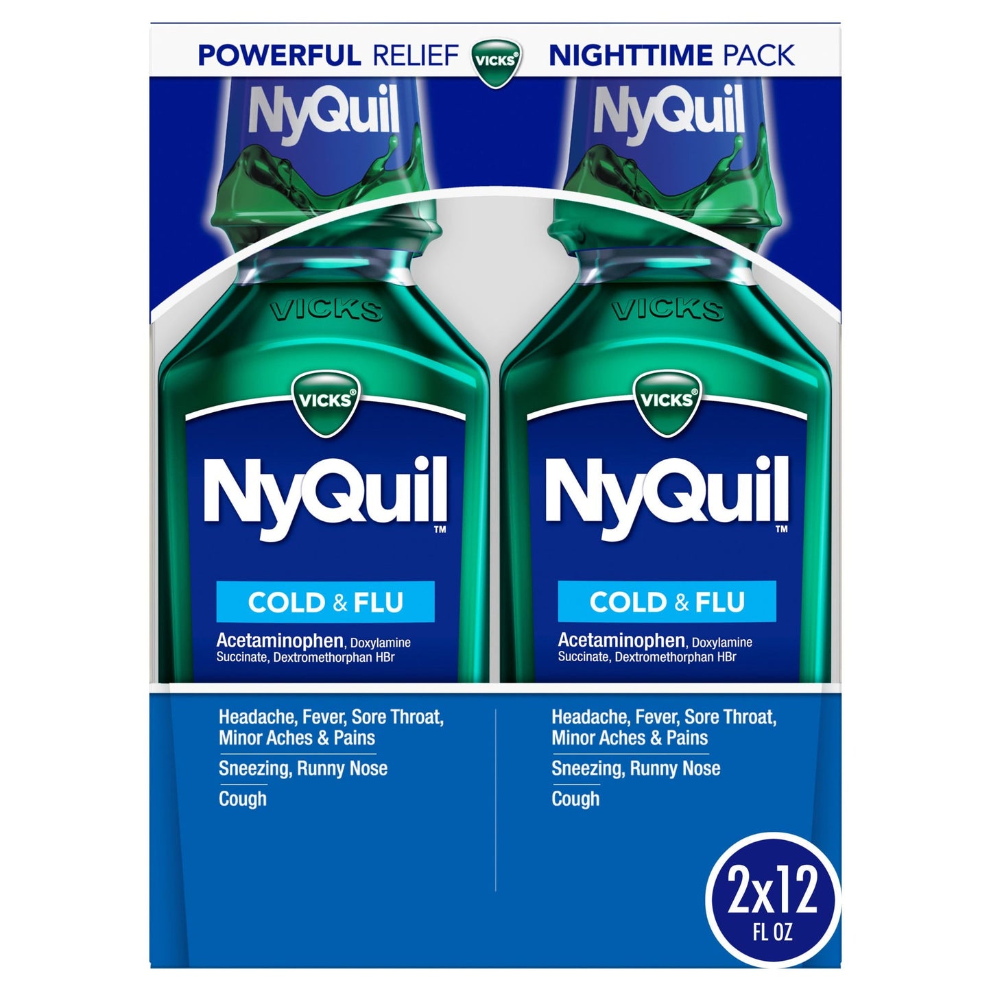 Vicks NyQuil Cold & Flu Nighttime Relief Acetaminophen Twin Pack