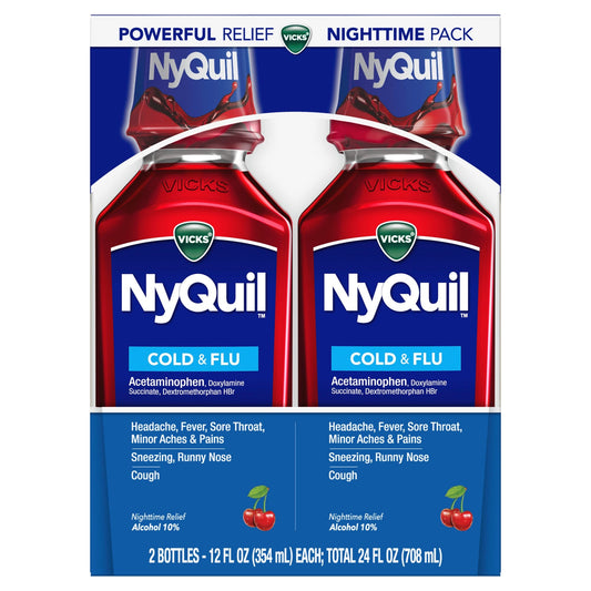Vicks NyQuil Cold & Flu, Nighttime Relief, Cherry
