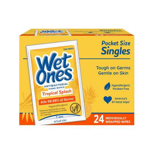 Wet Ones Antibacterial Hand Wipes Pocket Size Singles Citrus Scent