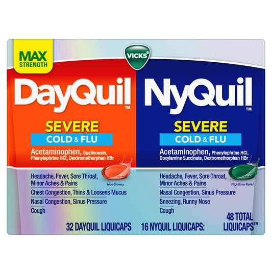 Vicks Cold & Flu, Severe, Max Strength, LiquiCaps
