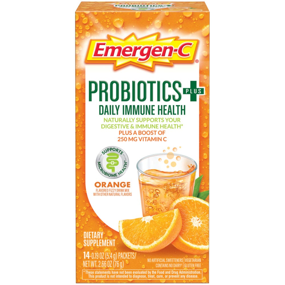 Emergen-C Daily Immune Health, Fizzy Drink Mix, Packets, Orange