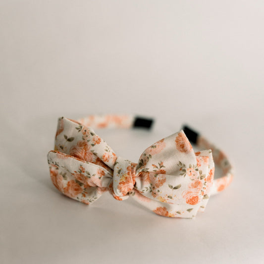 Three Little Bows Headband- Floraisons de corail - Osadia Concept Store