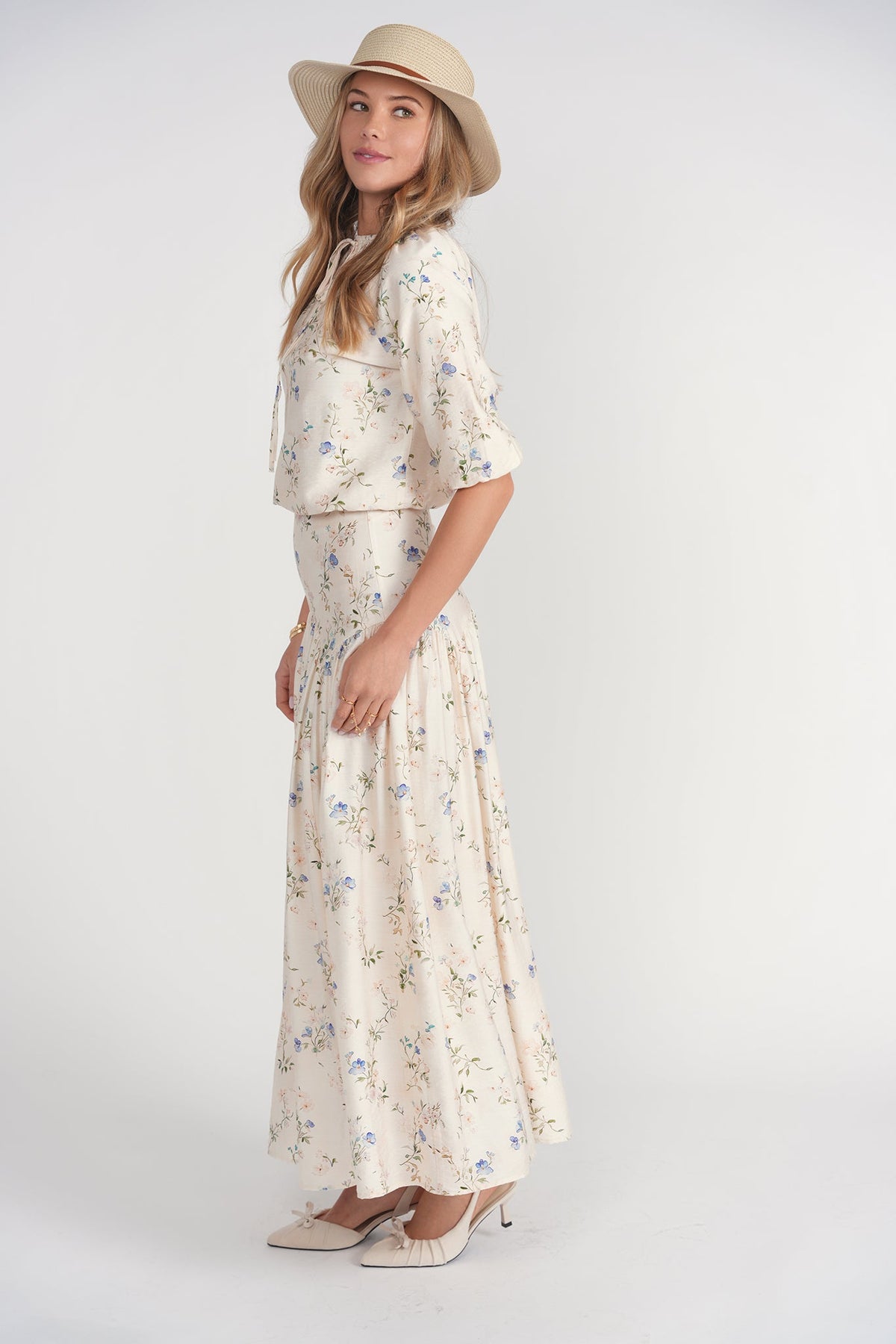 Belle Top- Cream Floral