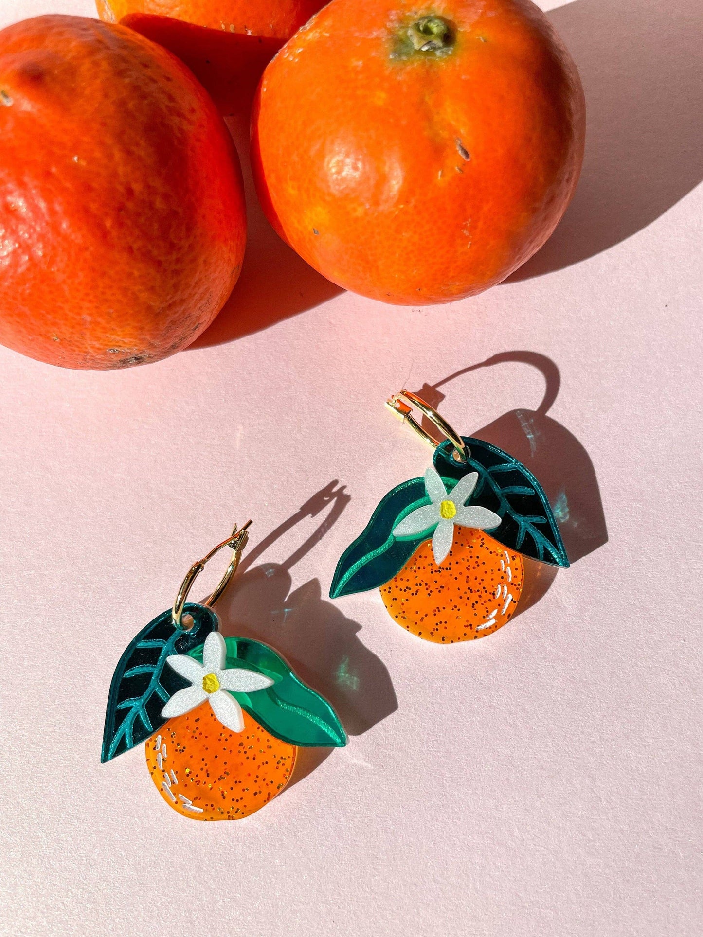 Orange Dangle Earrings