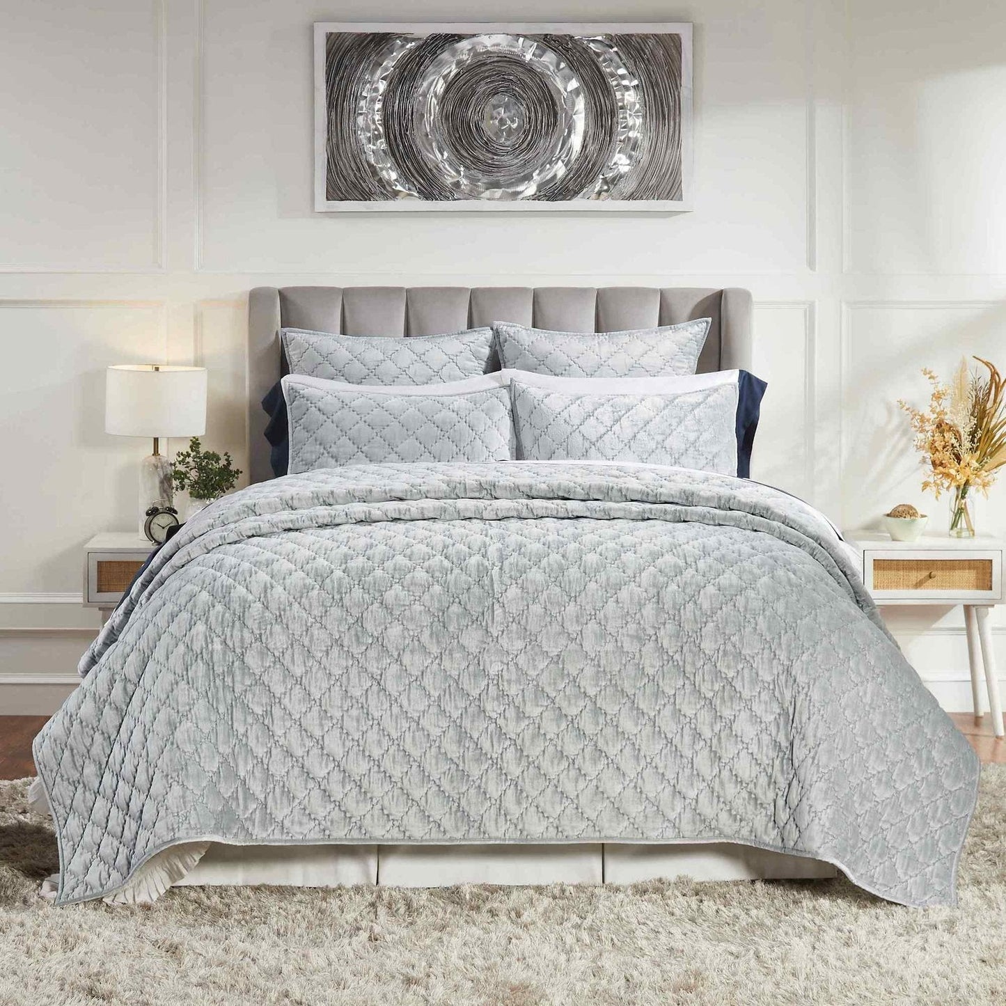 Clermont Diamond Velvet Quilt