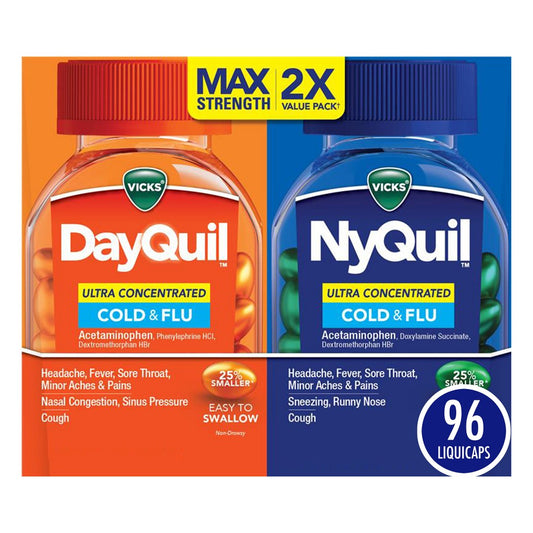 Vicks DayQuil & NyQuil Ultra Concentrated Cold & Flu Medicine Liquicaps - 96ct