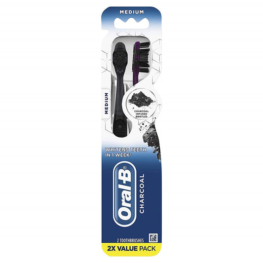 Oral-B Medium Advanced Whitening Charcoal Toothbrushes Value Pack