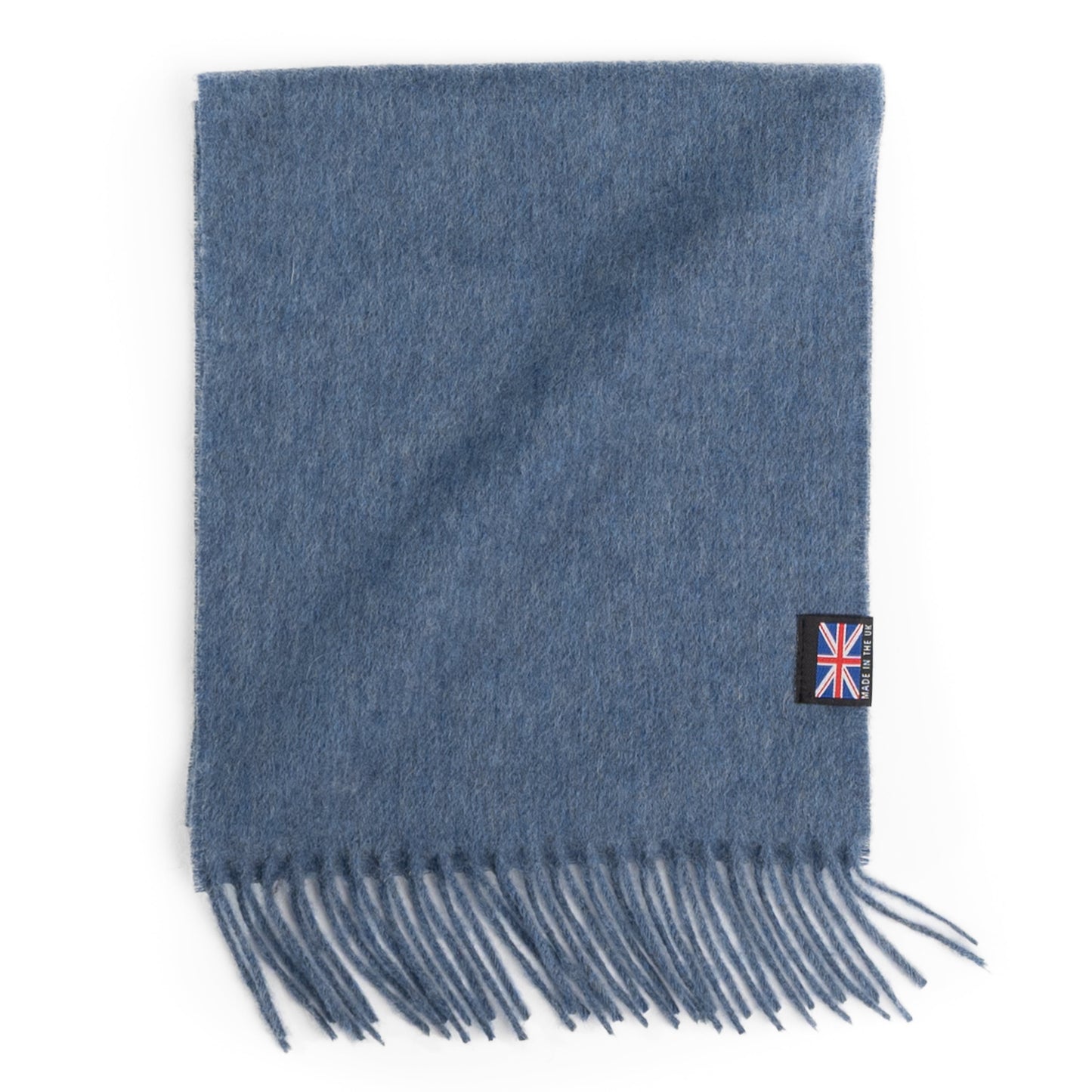 Prince of Scots Fringed Merino Wool Scarf (Oxford Heather Blue) - Osadia Concept Store